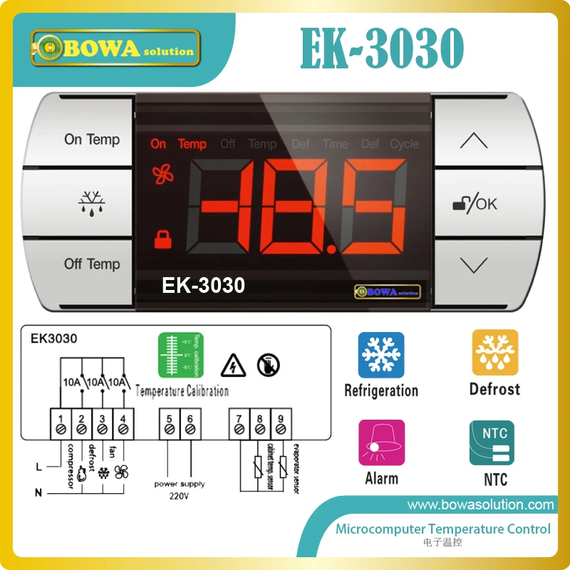 Touch control microcomputer themostat measure, display temperature with forced defrost, for coolant cabinets, kitchen cabinets
Touch control microcomputer themostat measure, display temperature with forced defrost, for coolant cabinets, kitchen cabinets
