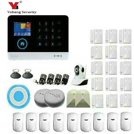 

Yobang Security wifi GSM Alarm System TFT Android IOS APP Touch keypad Android ISO App Smart Home Burglar Alarm System