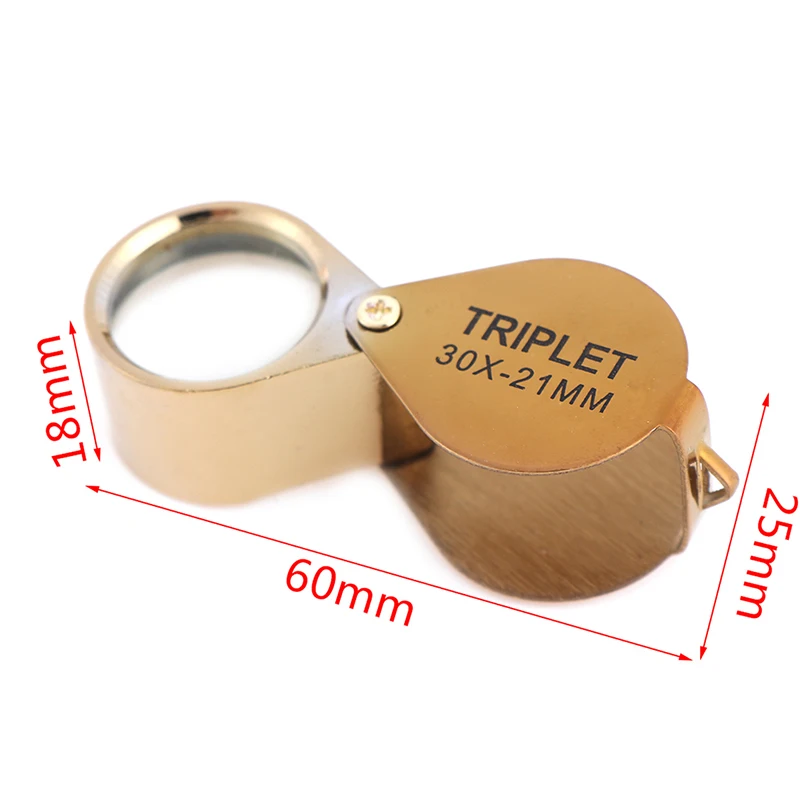 30x Jewelery Magnifier 21mm Gold Eye Loupe Portable Jewelry Magnifying Glass With Exquisite Box New
30x Jewelery Magnifier 21mm Gold Eye Loupe Portable Jewelry Magnifying Glass With Exquisite Box New