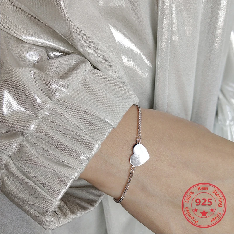 Korea New Style 925 Sterling Silver Simple Fashion Chic Heart Love Bracelets Jewelry
Korea New Style 925 Sterling Silver Simple Fashion Chic Heart Love Bracelets Jewelry