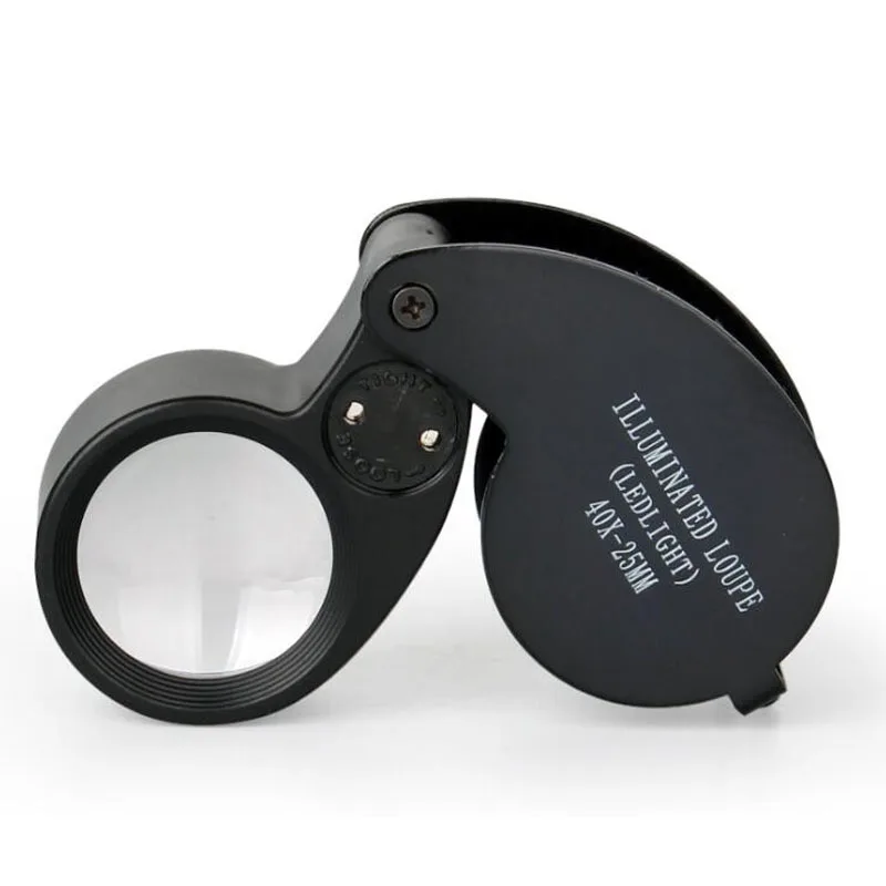 40X Portable Folding Magnifier High Double LED Light Magnifier Jewelry Coin Stamp Antique Identification Magnifier
40X Portable Folding Magnifier High Double LED Light Magnifier Jewelry Coin Stamp Antique Identification Magnifier