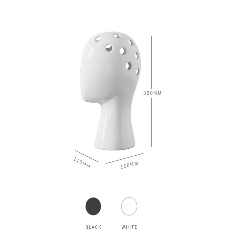 The Wig Human Head White Black Decorative Bastract Ceramic Vase Homes Home Room Decoration Accessories Modern Ornaments Vases
The Wig Human Head White Black Decorative Bastract Ceramic Vase Homes Home Room Decoration Accessories Modern Ornaments Vases