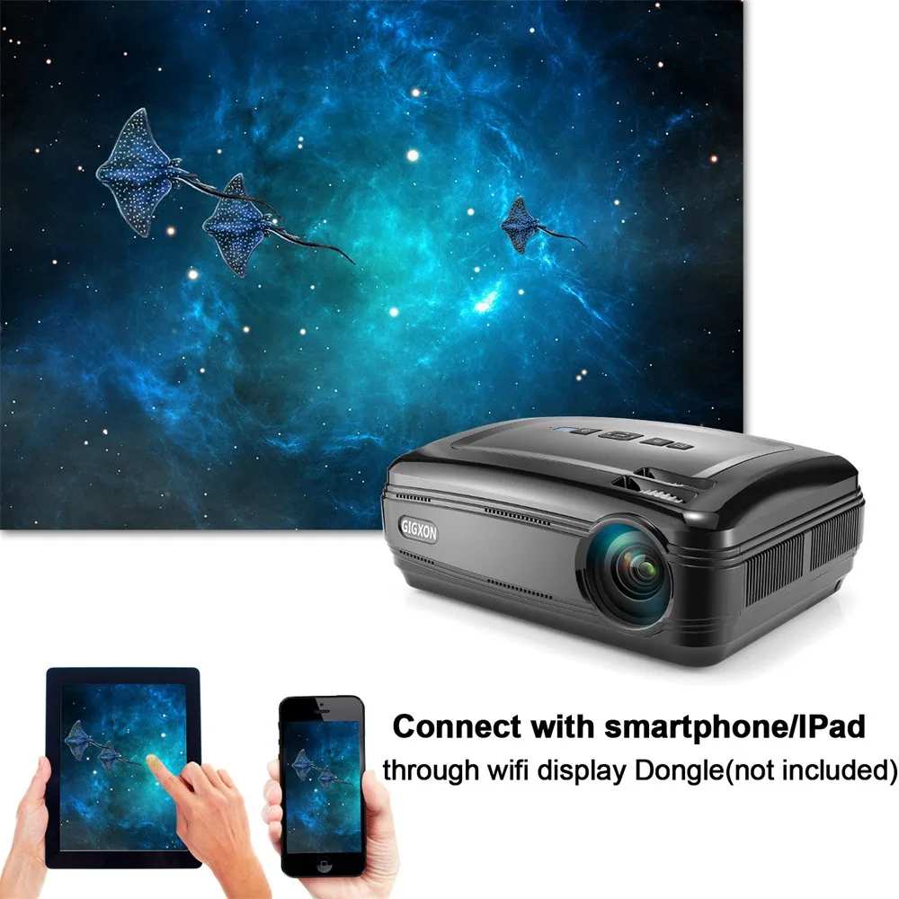 GIGXON HD 1080 P мультимедийный проектор LED домашний кинотеатр Кино VGA HDMI USB|Подвесные
