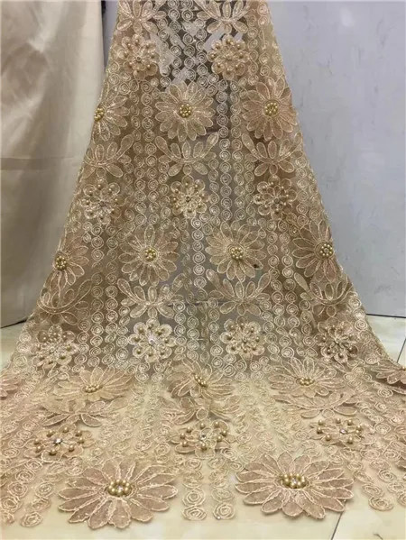Newest African lace tulle lace fabric, Nigerian party dress style clothing fabric with beads and gemstones
Newest African lace tulle lace fabric, Nigerian party dress style clothing fabric with beads and gemstones