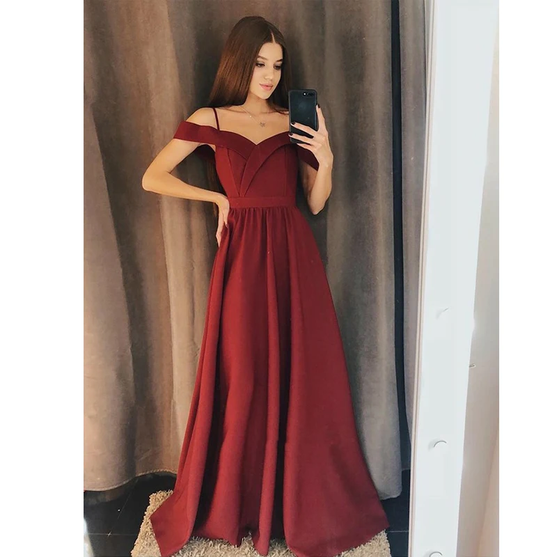 Custom-made Off The Shoulder Evening Dress Women With Straps Satin A-line Elegant Party Prom Gown in Burgundy Robe de Soiree
Custom-made Off The Shoulder Evening Dress Women With Straps Satin A-line Elegant Party Prom Gown in Burgundy Robe de Soiree