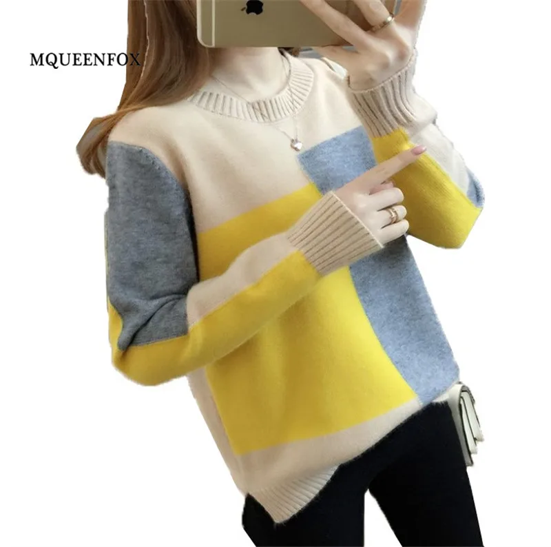 Autumn New Sweater Women 2021 Fashion Patchwork Long Sleeve Harajuku Sweater Knitted Jumpers Casual Women Sweater And Pullovers
Autumn New Sweater Women 2021 Fashion Patchwork Long Sleeve Harajuku Sweater Knitted Jumpers Casual Women Sweater And Pullovers