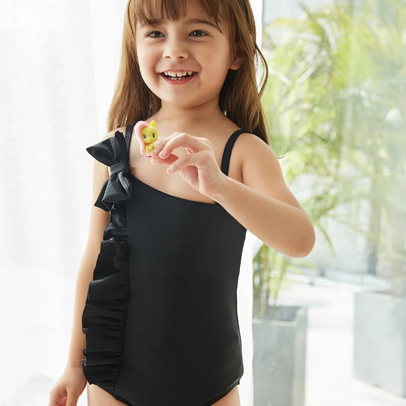 Children One Piece Swimwear Baby Girl Cute Bow Bikinis Set Summer Beach Swimsuit Kids Surf Bathing Suits Swim Biquini Sportswear | Спорт и