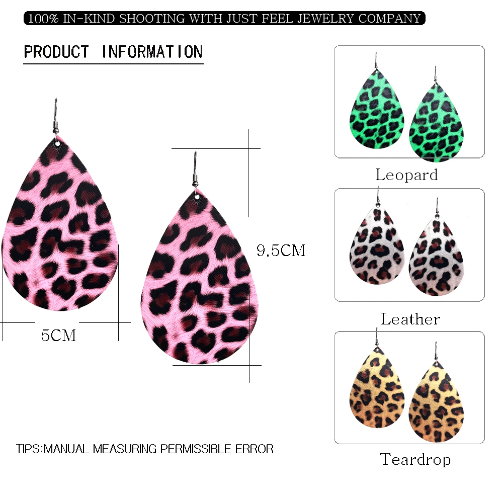 JUST FEEL Classic Leopard Statement Earrings Artificial Leather Wather Drop Brand Jewelry Teardrop Fashion Drop Dangle Earrings
JUST FEEL Classic Leopard Statement Earrings Artificial Leather Wather Drop Brand Jewelry Teardrop Fashion Drop Dangle Earrings