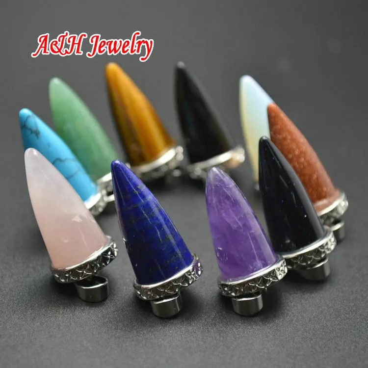 20pcs Mixed Color Semi-precious Stone Bullet Shape Necklace Pendants For Fashion Women Jewelry Making Materials
20pcs Mixed Color Semi-precious Stone Bullet Shape Necklace Pendants For Fashion Women Jewelry Making Materials
