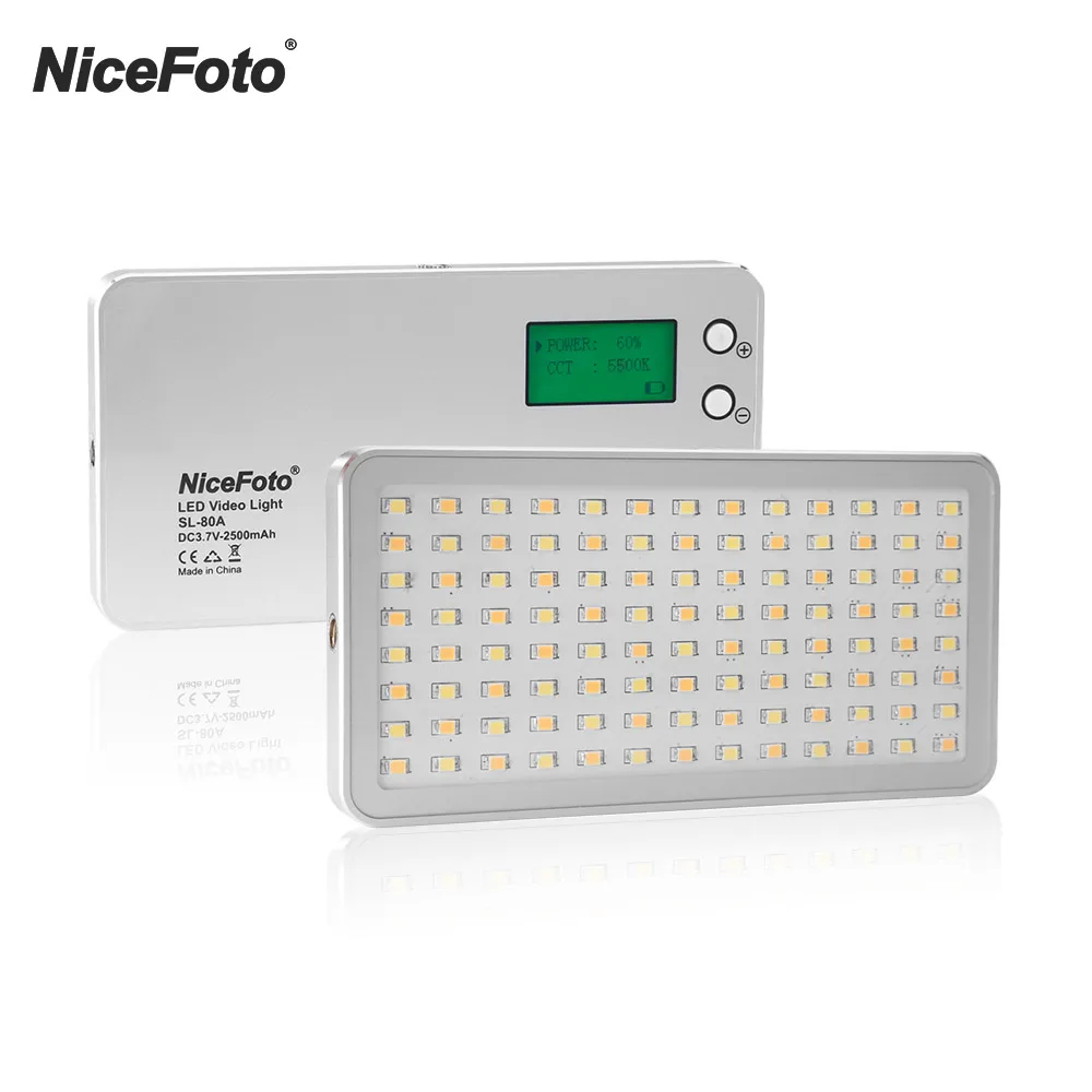 NiceFoto SL-80A 3200K-6500K Pocket LED Video Light Photographic Fill Light Built-in Battery for Still Life Live Show Interview
NiceFoto SL-80A 3200K-6500K Pocket LED Video Light Photographic Fill Light Built-in Battery for Still Life Live Show Interview