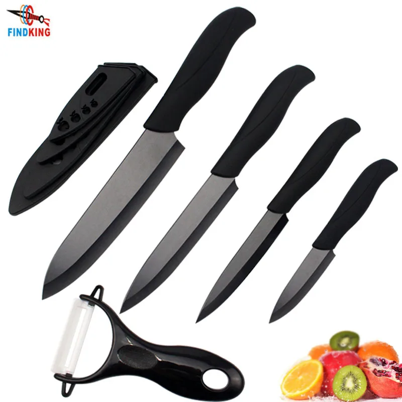 FINDKING Brand black ceramic blade kitchen knife set Zirconia kitchen Ceramic Knife set 3" 4" 5" 6" inch+ Peeler+4 Covers
FINDKING Brand black ceramic blade kitchen knife set Zirconia kitchen Ceramic Knife set 3" 4" 5" 6" inch+ Peeler+4 Covers