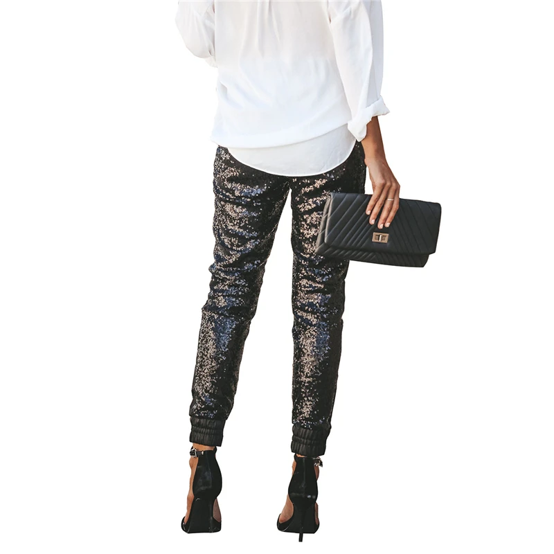 Adogirl Highly Stretchy Sequins PU Leather Pants Drawstring Women Casual Pencil Pants Sexy Night Club Wear Fashion Trousers
Adogirl Highly Stretchy Sequins PU Leather Pants Drawstring Women Casual Pencil Pants Sexy Night Club Wear Fashion Trousers