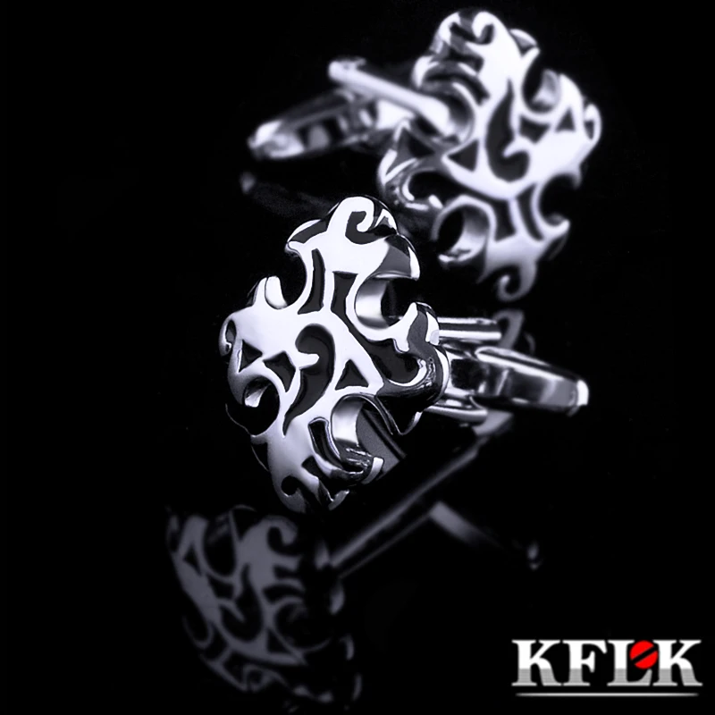 Фото KFLK ювелирные изделия французская рубашка запонки для мужчин бренд черный ретро(Aliexpress на русском)