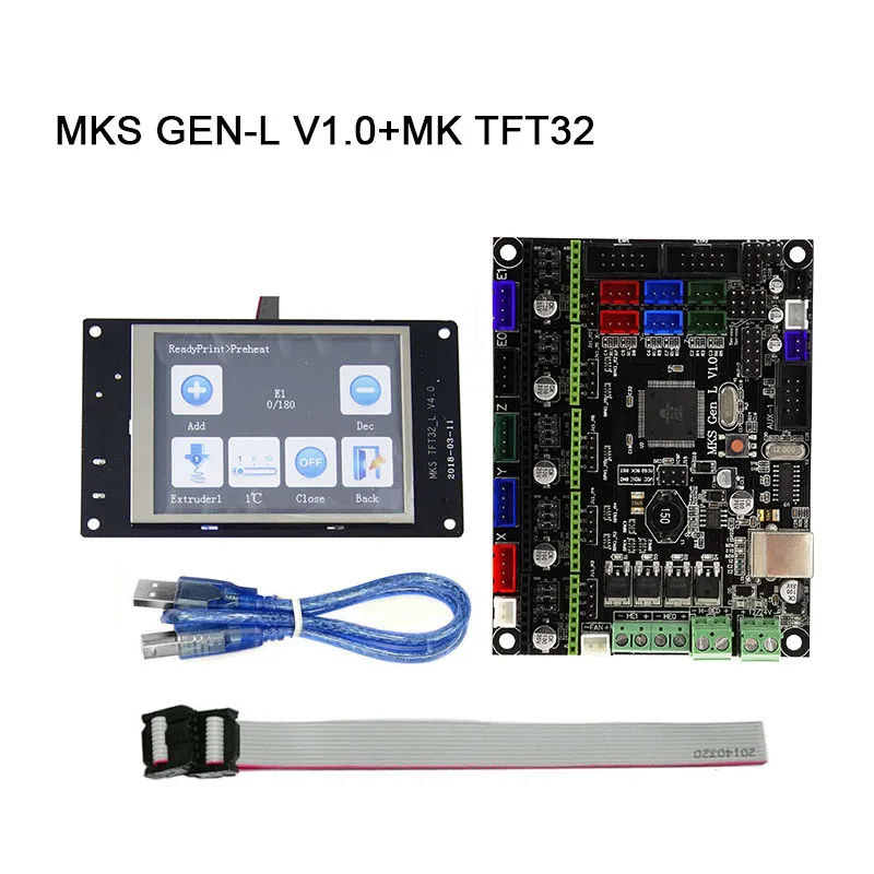 MKS GEN-L V1.0 Main Board + MK TFT28/TFT32 Fulltouch Screen + USB Cable 3D Printer Parts ND998
MKS GEN-L V1.0 Main Board + MK TFT28/TFT32 Fulltouch Screen + USB Cable 3D Printer Parts ND998