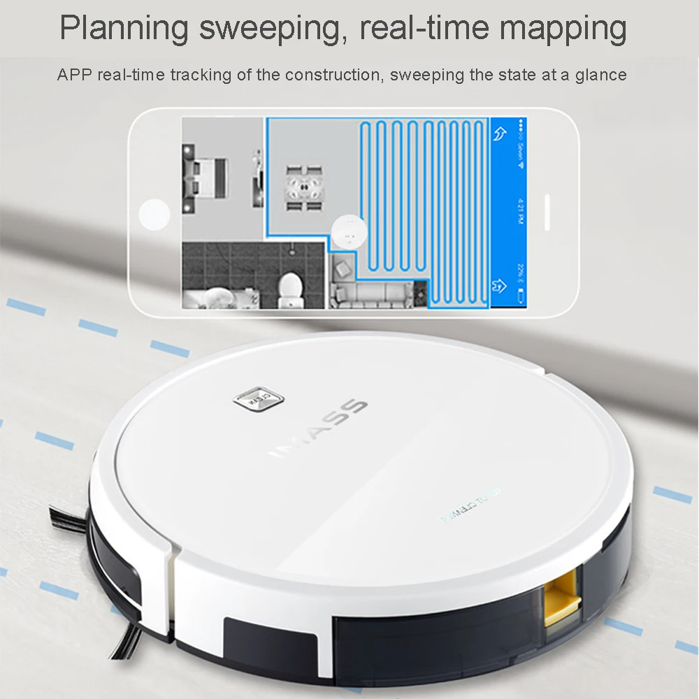 IMASS New A3K 800ML Dust Box Robot Vacuum Cleaner With App Remote Control Gyro Navigation 1200PA Suction | Бытовая техника