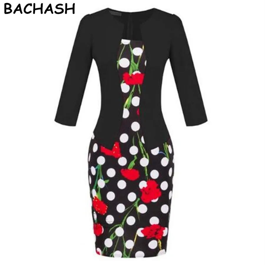 BACHASH Womens Vintage Brief Split Bottom Elegant Casual Work 3/4 Sleeve Deep O-Neck Bodycon Knee Women Office Pencil Dress
BACHASH Womens Vintage Brief Split Bottom Elegant Casual Work 3/4 Sleeve Deep O-Neck Bodycon Knee Women Office Pencil Dress