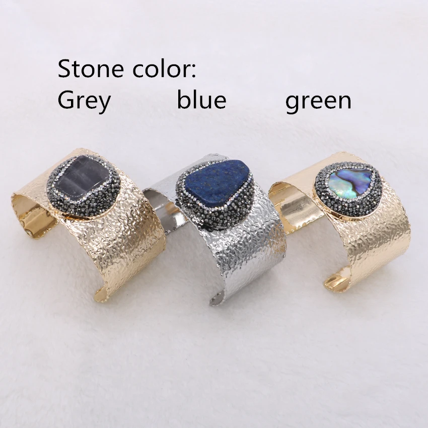 Large bracelet and large stone quality natural stone bracelet mixed color cuff bracelet
Large bracelet and large stone quality natural stone bracelet mixed color cuff bracelet
