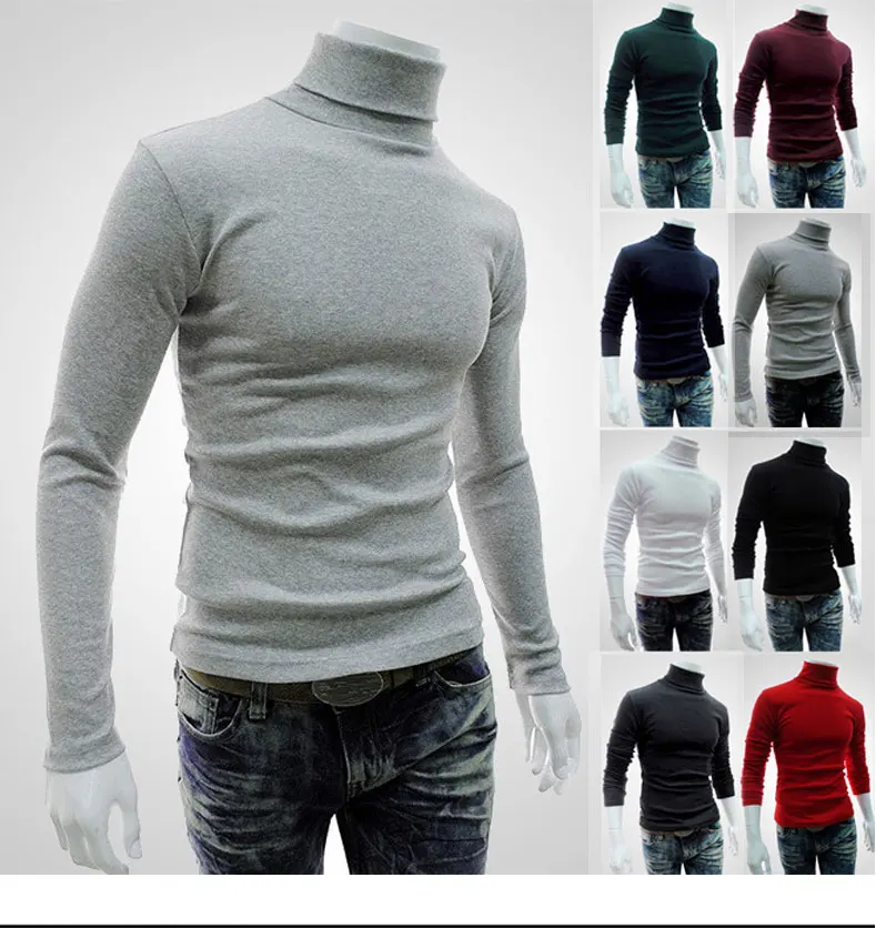 New Trend Mens High Neck Sweater Long Sleeve Knitted T Shirt Basic Plain Turtleneck T-shirts Autumn Winter Keep Warm Solid MQ50
New Trend Mens High Neck Sweater Long Sleeve Knitted T Shirt Basic Plain Turtleneck T-shirts Autumn Winter Keep Warm Solid MQ50