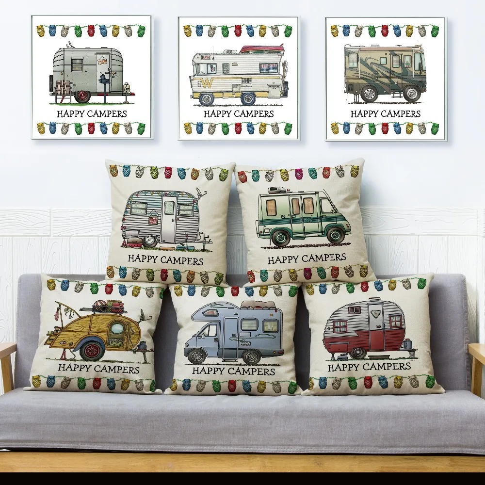 Cartoon Happy Campers Car Cushion Cover Home Decor Linen 45*45cm Pillow Owl Pillow Case for Sofa Home Living Room
Cartoon Happy Campers Car Cushion Cover Home Decor Linen 45*45cm Pillow Owl Pillow Case for Sofa Home Living Room
