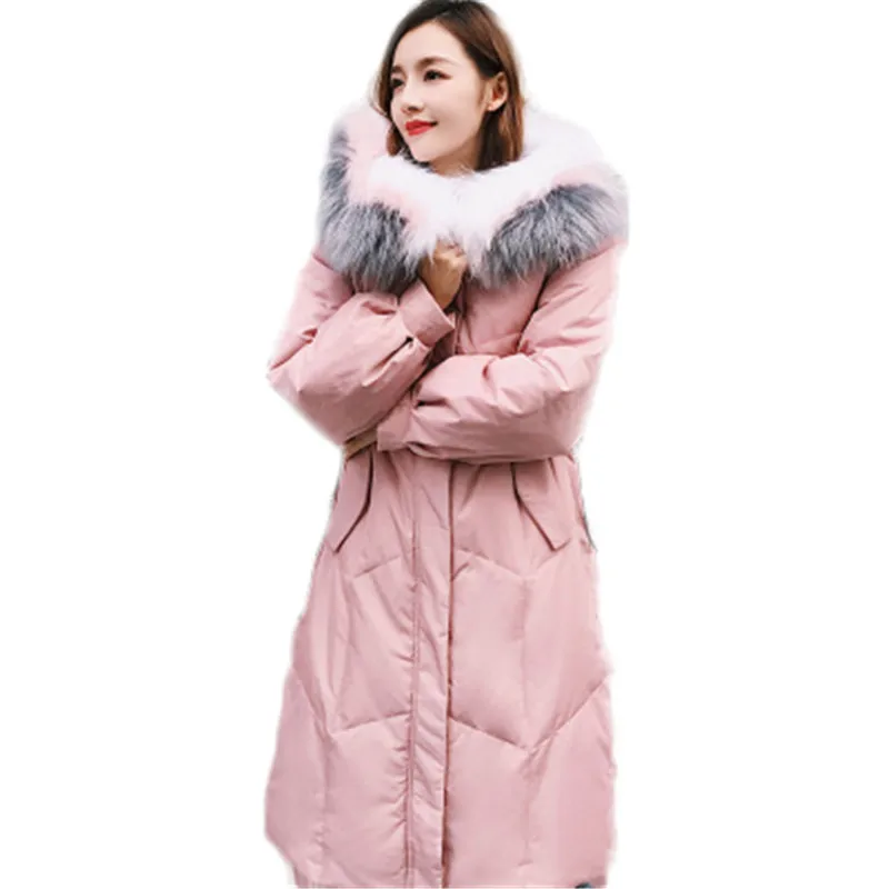 Winter women's large size long down cotton padded women 2019 new cotton hooded big fur collar pink cotton coat 782
Winter women's large size long down cotton padded women 2019 new cotton hooded big fur collar pink cotton coat 782