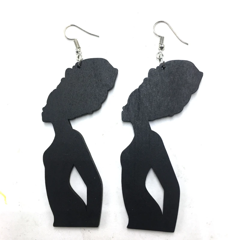 Бесплатная доставка! Африканские черные женские деревянные серьги|wooden earrings|earrings