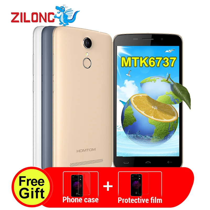 HOMTOM HT17 Смартфон Android 6 0 5 'Ɗ г 1280*720 MTK6737 4 ядра 1 ГБ + 8 3000 мАч OTG 13MP отпечатков
