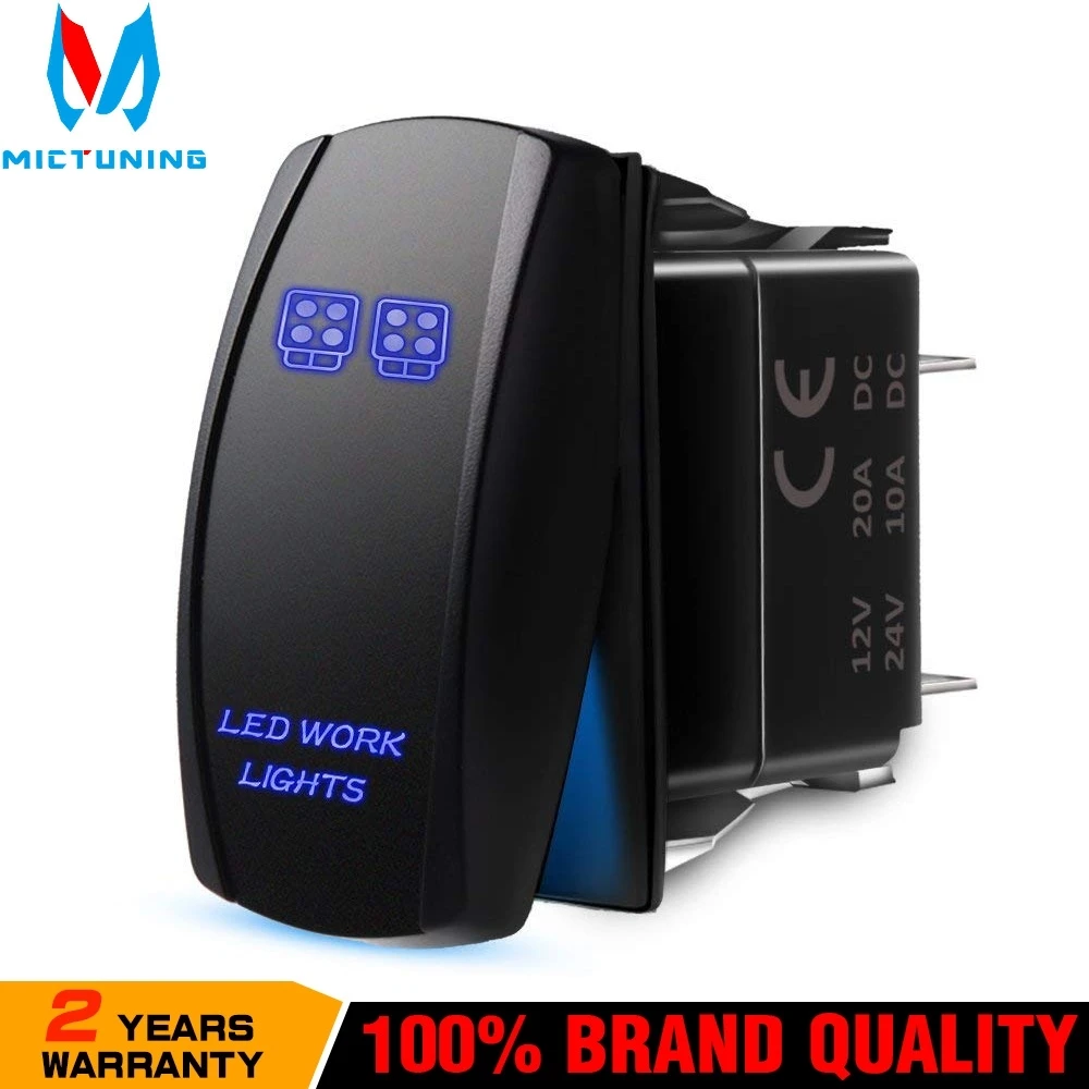 MICTUNING MIC-LSL1 5Pin Rocker Switch On-Off Led Light 20A 12V Led Work Lights Blue Switches On-Off Led Lighting
MICTUNING MIC-LSL1 5Pin Rocker Switch On-Off Led Light 20A 12V Led Work Lights Blue Switches On-Off Led Lighting