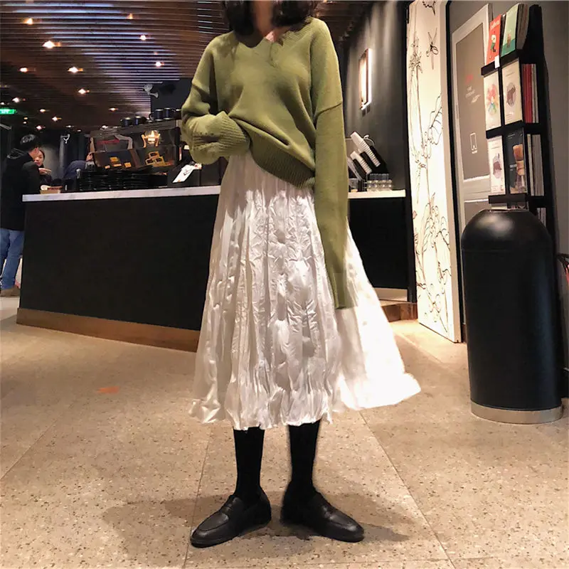 HziriP 2021 New Winter Elastic High Waist Pleated Skirt Irregular Woman Clothes Elegant Solid Wild Women Skirt Preppy Style
HziriP 2021 New Winter Elastic High Waist Pleated Skirt Irregular Woman Clothes Elegant Solid Wild Women Skirt Preppy Style
