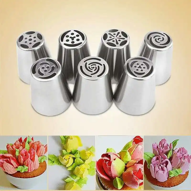 7pcs/Set Russian Piping Tips Stainless Steel Pastry Nozzles For Cream With Pastry Bag Cake Tools Icing Piping Confectionery Tip
7pcs/Set Russian Piping Tips Stainless Steel Pastry Nozzles For Cream With Pastry Bag Cake Tools Icing Piping Confectionery Tip