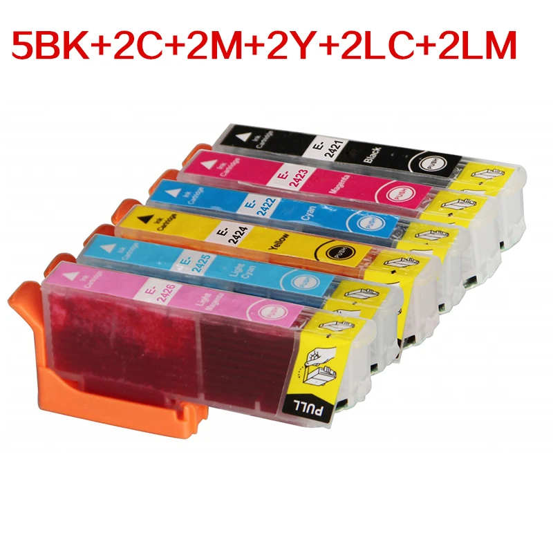 15X Compatible Ink Cartridge T2421 to T2426 For Epson EXPRESSION PHOTO XP-55 XP760 XP850 XP860 XP950 inkjet printer with chip
15X Compatible Ink Cartridge T2421 to T2426 For Epson EXPRESSION PHOTO XP-55 XP760 XP850 XP860 XP950 inkjet printer with chip