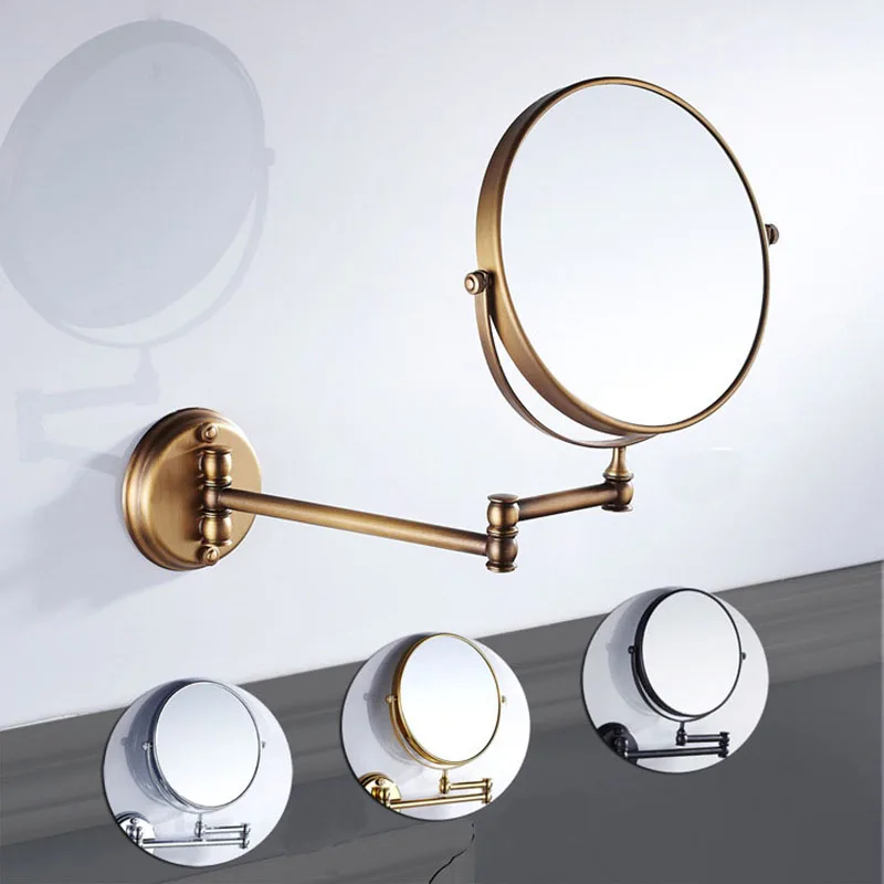 8 inch Bathroom Mirror Dual Arm Extend 2 Face Round Copper framed Make Up Mirror
8 inch Bathroom Mirror Dual Arm Extend 2 Face Round Copper framed Make Up Mirror