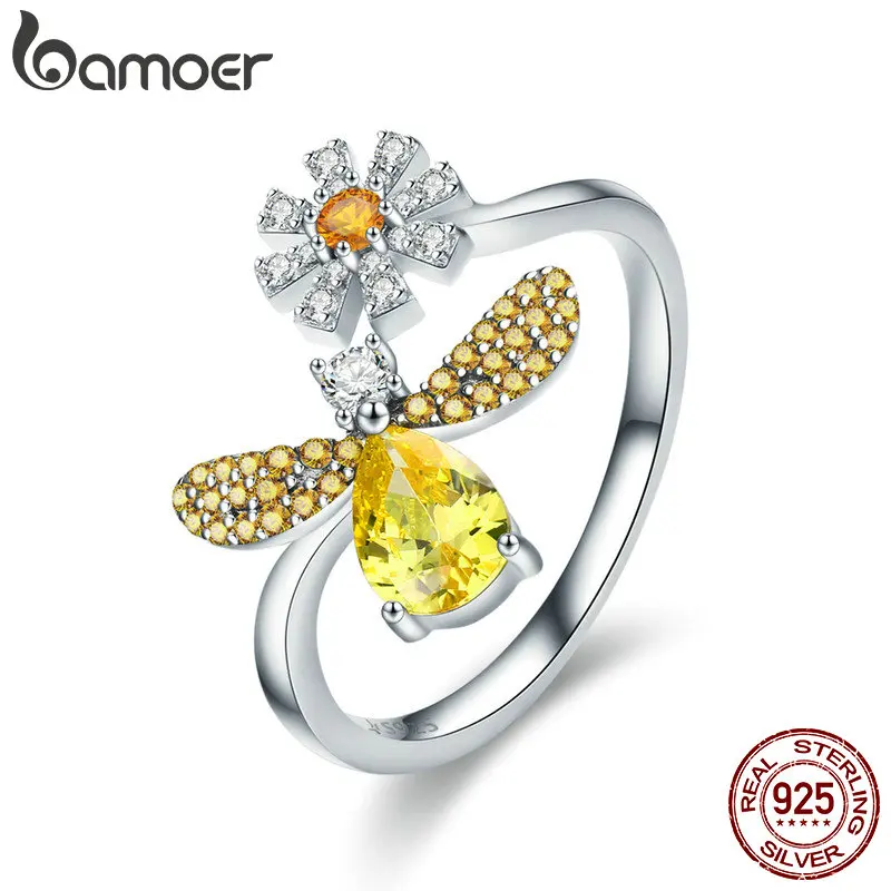 BAMOER 100% Authentic 925 Sterling Silver Fashion Bee with Daisy Flower Open Size Finger Ring for Women Party Jewelry SCR348
BAMOER 100% Authentic 925 Sterling Silver Fashion Bee with Daisy Flower Open Size Finger Ring for Women Party Jewelry SCR348