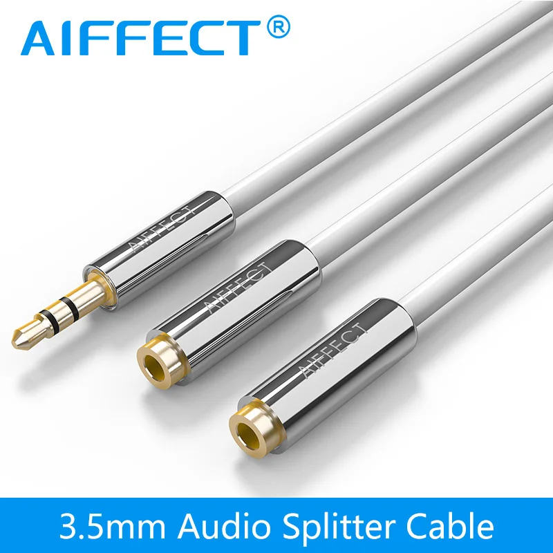 AIFFECT AUX Splitter Аудио кабель Jack 3 5 мм удлинитель штекер 2 Женский аудио шнур для