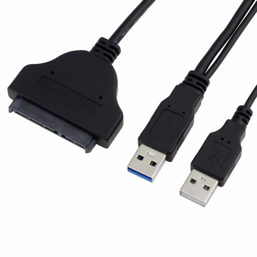USB 3 0 для SATA 7 + 15 Pin (22 Pin) адаптер Y кабель с 12В внешним портом питания 2 5 "/3 5" HDD SSD