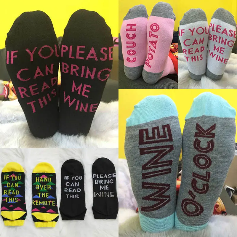 Фото 1 пара винных носков унисекс для женщин и мужчин если вы можете прочитать эти