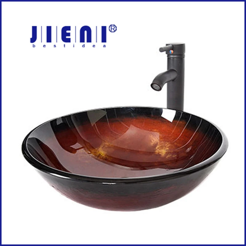 JIENI Glass Basin Sink Countertop Basin Sink Faucet Set Hand Painted Bathroom Washbasin Sink Round Bowl & ORB Bathroom Faucet
JIENI Glass Basin Sink Countertop Basin Sink Faucet Set Hand Painted Bathroom Washbasin Sink Round Bowl & ORB Bathroom Faucet
