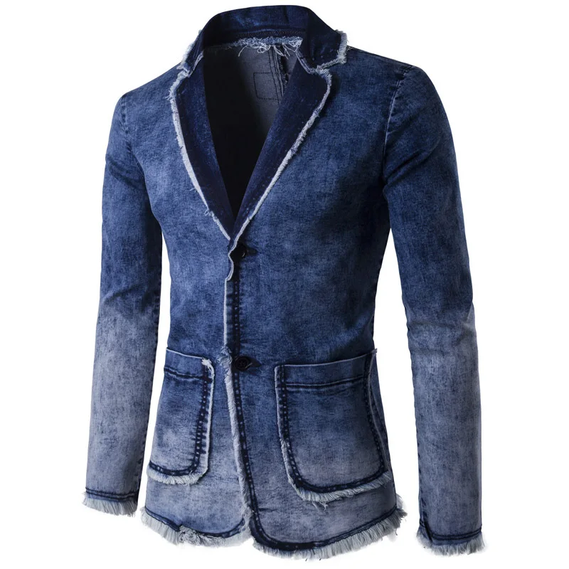 Spring and autumn new men's simple fashion casual Bleached white Washed wash denim suit jacket AL7768
Spring and autumn new men's simple fashion casual Bleached white Washed wash denim suit jacket AL7768