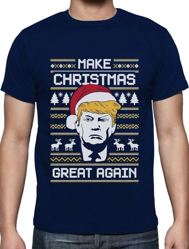 Newest 2018 Men's Fashion Make Christmas Great Again Trump Ugly Christmas T-Shirt Gift Funny Cotton Tee
Newest 2018 Men's Fashion Make Christmas Great Again Trump Ugly Christmas T-Shirt Gift Funny Cotton Tee