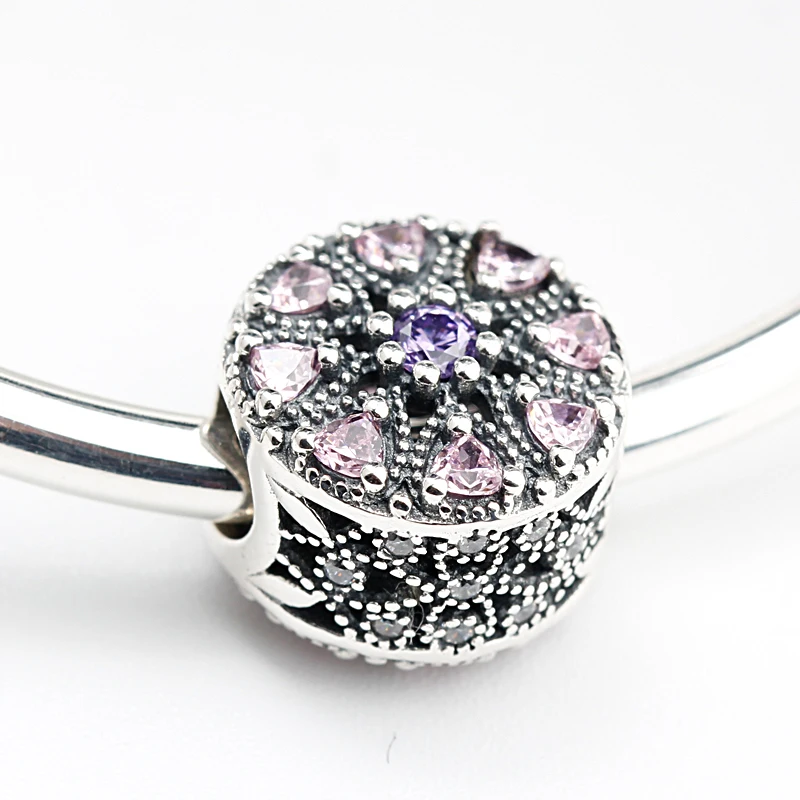925 Sterling Silver Charm with Shimmering Pink&Purple CZ Fit European Charm Bracelets DIY Jewelry Making for Gift
925 Sterling Silver Charm with Shimmering Pink&Purple CZ Fit European Charm Bracelets DIY Jewelry Making for Gift
