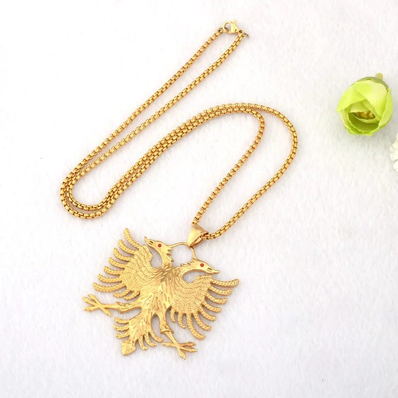 SOITIS Albania Flag Eagle Pendants Russian Emblem Necklace Coat of Arms Double Headed Eagle Stainless Steel Pendants Chain
SOITIS Albania Flag Eagle Pendants Russian Emblem Necklace Coat of Arms Double Headed Eagle Stainless Steel Pendants Chain