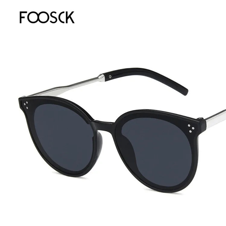 Женские круглые солнцезащитные очки FOOSCK дизайнерские розовые UV400 2018|Женские