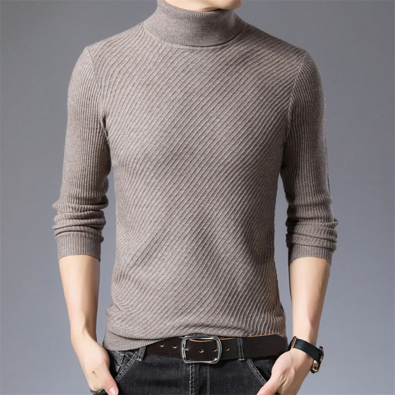 High Quality Mens Turtleneck Sweater Warm Sweater Men Fahison Slim Fit Pullover Men Casual Stripe Knitted Turtleneck Pullover
High Quality Mens Turtleneck Sweater Warm Sweater Men Fahison Slim Fit Pullover Men Casual Stripe Knitted Turtleneck Pullover