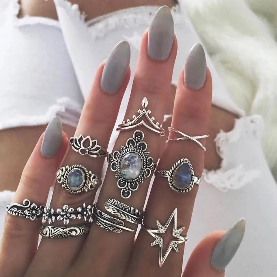 11Pcs Blue Resin Crystal Alloy Flower Joints Rings Female Hollow Lotus Leaf Bohemian Geometric Midi Knuckle Rings Jewelry Gift
11Pcs Blue Resin Crystal Alloy Flower Joints Rings Female Hollow Lotus Leaf Bohemian Geometric Midi Knuckle Rings Jewelry Gift