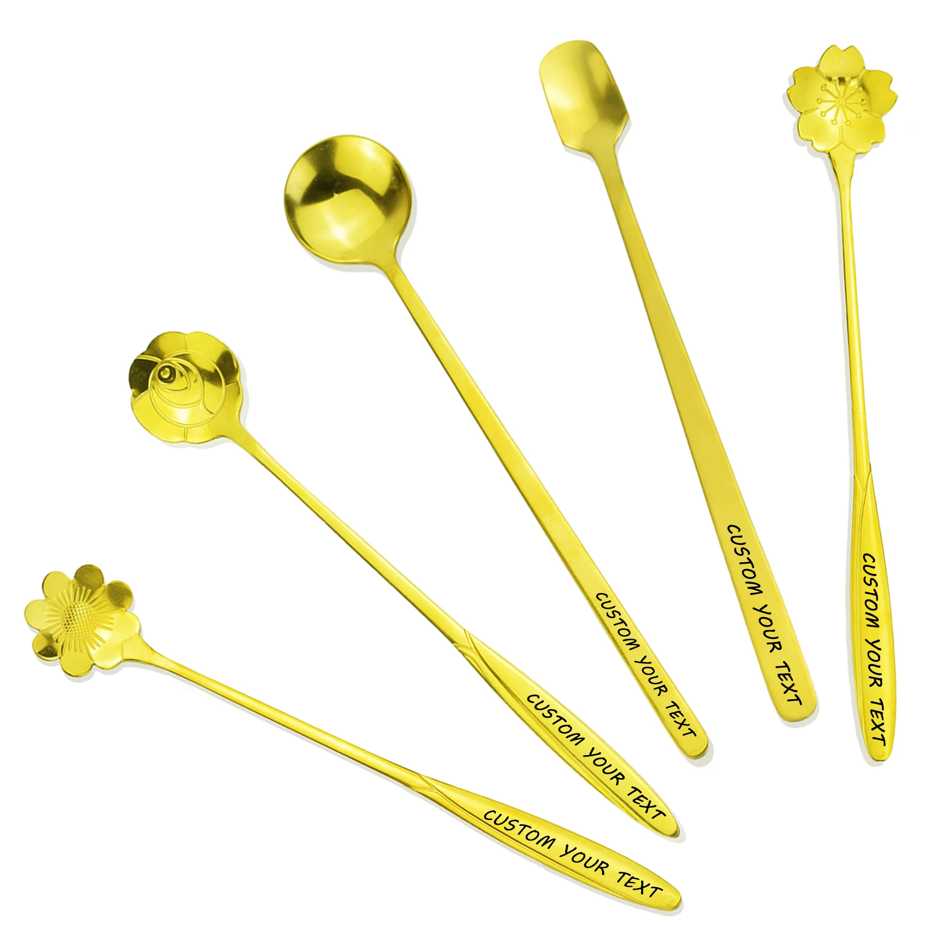 5pcs Custom Tea Spoons Flower Spoon Tea Coffee Mixed Golden Spoon Dessert Vintage Tea Golden Spoon Tableware Design ЧАЙНЫЕ ЛОЖКИ
5pcs Custom Tea Spoons Flower Spoon Tea Coffee Mixed Golden Spoon Dessert Vintage Tea Golden Spoon Tableware Design ЧАЙНЫЕ ЛОЖКИ