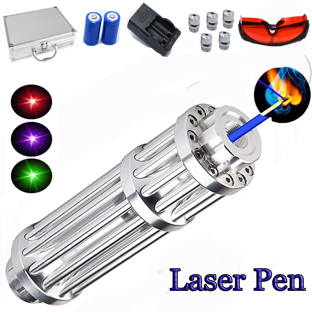 High Powerful Blue Laser 2w Torch 450nm 10000m Focusable Green Red Laser Pointer pen Flashlight burn match candle lit cigarette
High Powerful Blue Laser 2w Torch 450nm 10000m Focusable Green Red Laser Pointer pen Flashlight burn match candle lit cigarette
