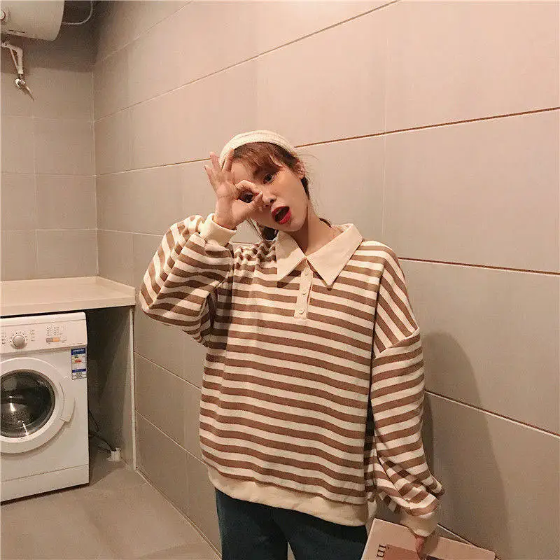 Autumn Causal Cute T Shirt Women Striped T-shirt Loose Shirt Female Harajuku Japan Top Shirts Spring Tshirts Streetwear Females
Autumn Causal Cute T Shirt Women Striped T-shirt Loose Shirt Female Harajuku Japan Top Shirts Spring Tshirts Streetwear Females