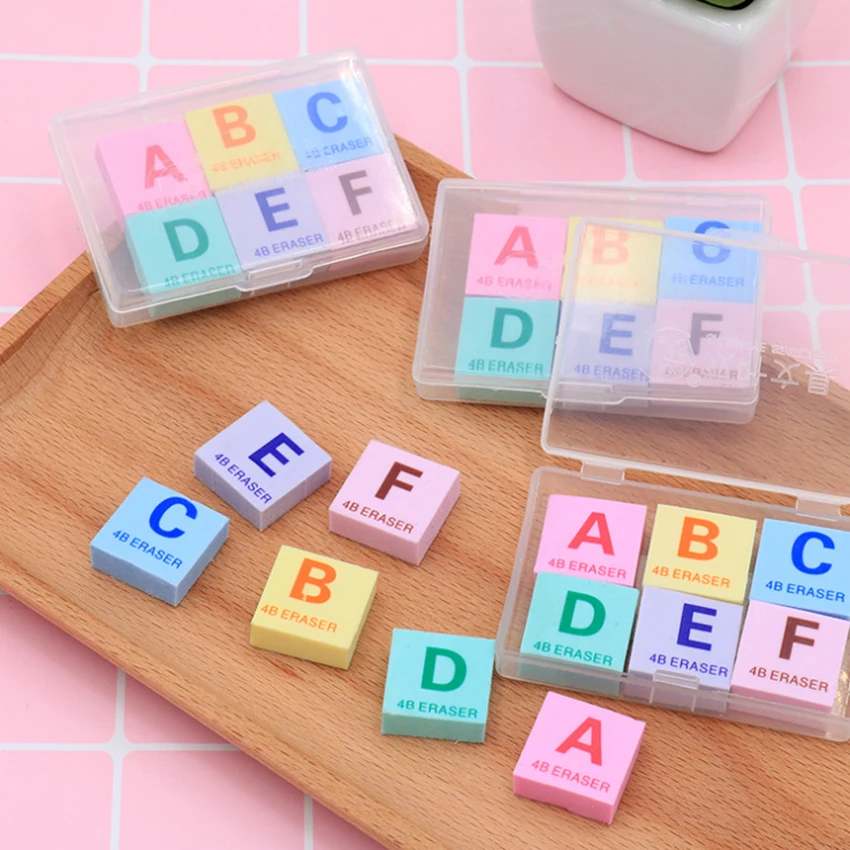 6pcs/lot Cute English Letter A-F Boxed Eraser Set School Supplies Creative Stationery Rubber Eraser Correction Supplies
6pcs/lot Cute English Letter A-F Boxed Eraser Set School Supplies Creative Stationery Rubber Eraser Correction Supplies