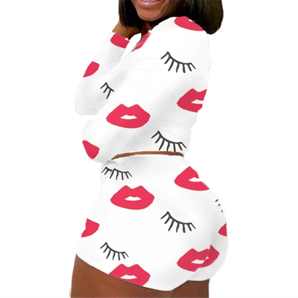 Harajuku Sporty Fitness Outfits Butterfly Mouth Lip Letter Print Long Sleeve Slim Top + High Waist Jogger Short Casual Tracksuit
Harajuku Sporty Fitness Outfits Butterfly Mouth Lip Letter Print Long Sleeve Slim Top + High Waist Jogger Short Casual Tracksuit