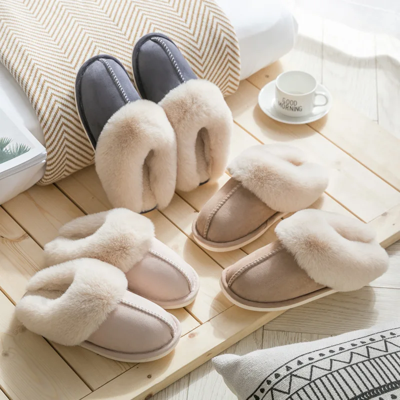 Luxury Faux Suede Home Women Full Fur Slippers Winter Warm Plush Bedroom Non-Slip Couples Shoes Indoor Ladies Furry Slippers 
Luxury Faux Suede Home Women Full Fur Slippers Winter Warm Plush Bedroom Non-Slip Couples Shoes Indoor Ladies Furry Slippers