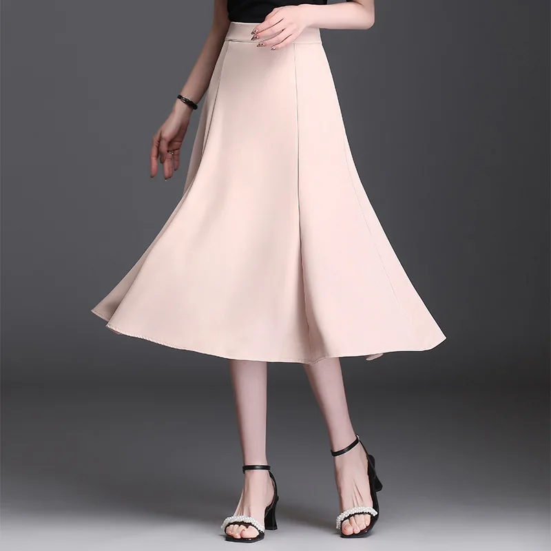 Женская шифоновая юбка с завышенной талией, Повседневная трапециевидная длинная юбка-стрейч, лето 2022 
Женская шифоновая юбка с завышенной талией, Повседневная трапециевидная длинная юбка-стрейч, лето 2022